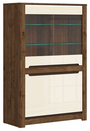 Шкаф-витрина BRW Эрика REG2W2D, МДФ, ЛДСП, 104x45.5x158.5 купить,NaN