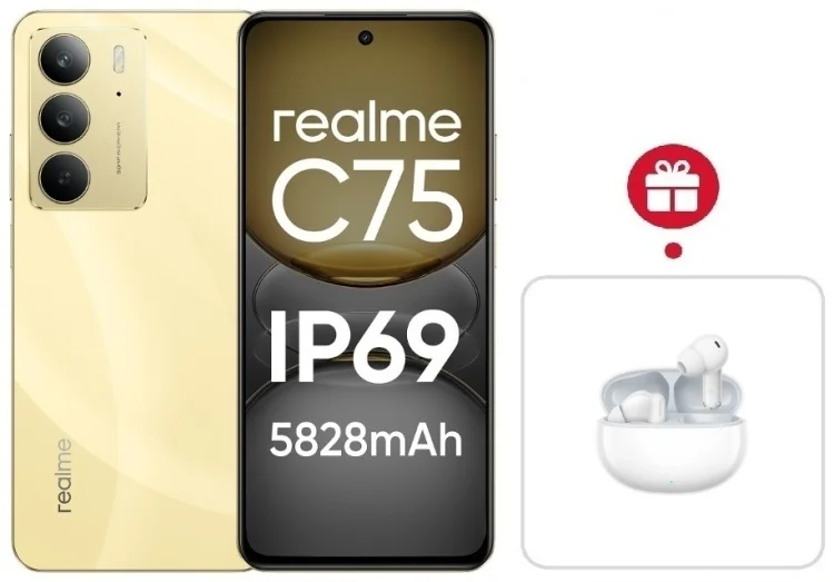 Смартфон Realme C75 4G 8/128GB Gold + подарок купить,NaN