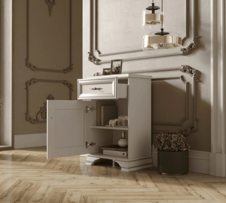 Комод Dominika Кентуки KOM1D1SL/P , 54x34x83 см, белый - ForteMarket Комод Dominika Кентуки KOM1D1SL/P , 54x34x83 см, белый купить,0