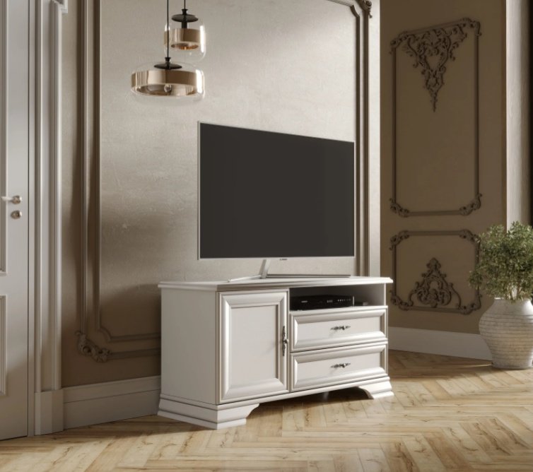 ТВ-тумба напольная Dominika Кентуки RTV1D2S, 124x64x44 см, белый купить,0