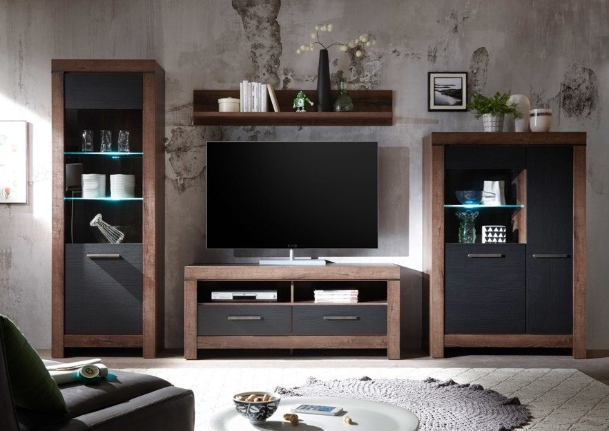 Шкаф-витрина Гербор напольный Белен REG1D1W 148х100х39 см купить,NaN