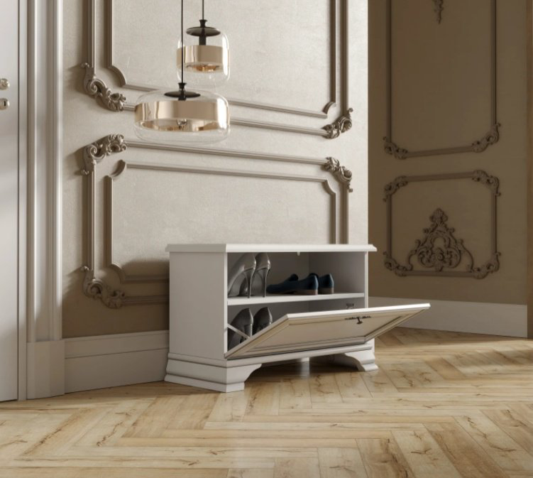 Тумба для обуви Dominika Кентуки SFK1B, 80x35x50 см, белый купить,NaN
