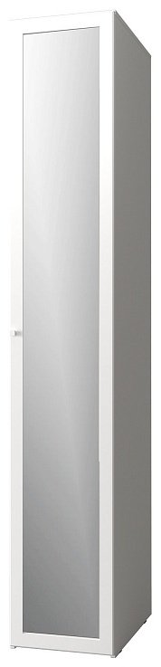 Распашной шкаф Dominika 61 Шкаф для белья + ФАСАД Зеркало, 40x230.5х56.3 см, белый купить,NaN