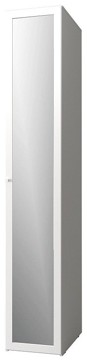 Распашной шкаф Dominika 61 Шкаф для белья + ФАСАД Зеркало, 40x230.5х56.3 см, белый купить,NaN