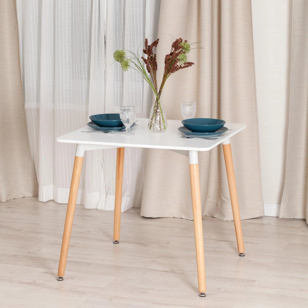 Обеденный стол Tetchair John T1003, 80х80x75 см, МДФ, дерево, белый купить,NaN