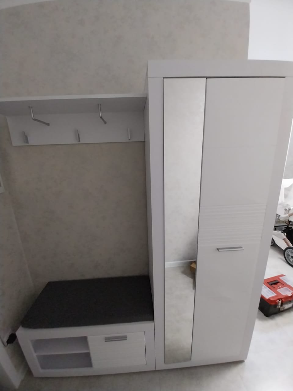 Прихожая Dominika Флеймс 3/гербор 164x37x201см белый купить,NaN