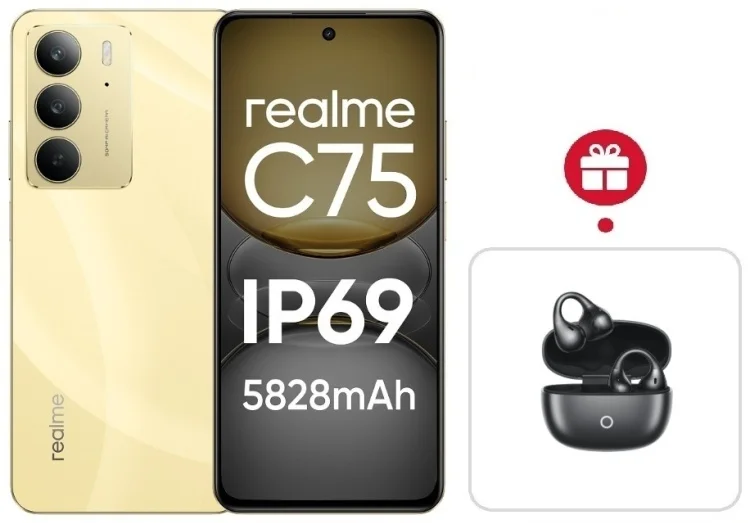 Смартфон Realme C75 4G 8/128GB Gold + подарок купить,NaN
