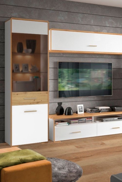 Шкаф-витрина Гербор REG1W1D_L/P белый купить,NaN
