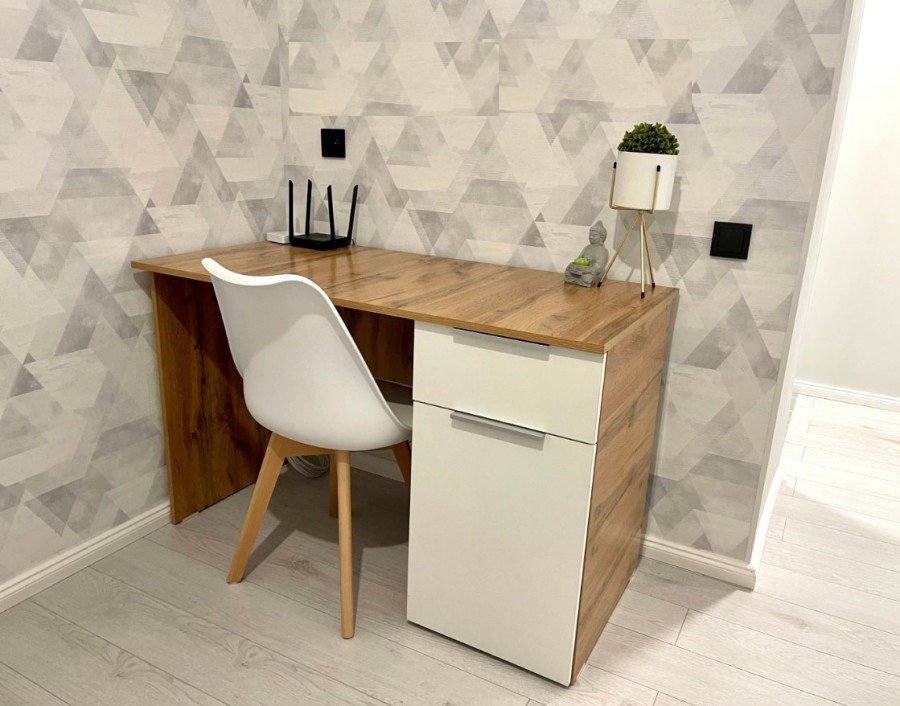 Стол письменный Dominika Злата 004 BIU120, 120х60x76 см, белый, коричневый - ForteMarket Стол письменный Dominika Злата 004 BIU120, 120х60x76 см, белый, коричневый купить,0