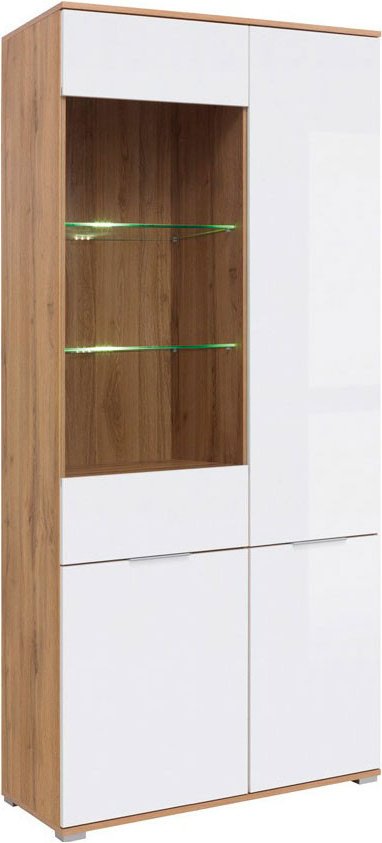 Шкаф-витрина Dominika напольный Злата 010 REG1W3D+подсв 195х90х41 см купить,NaN