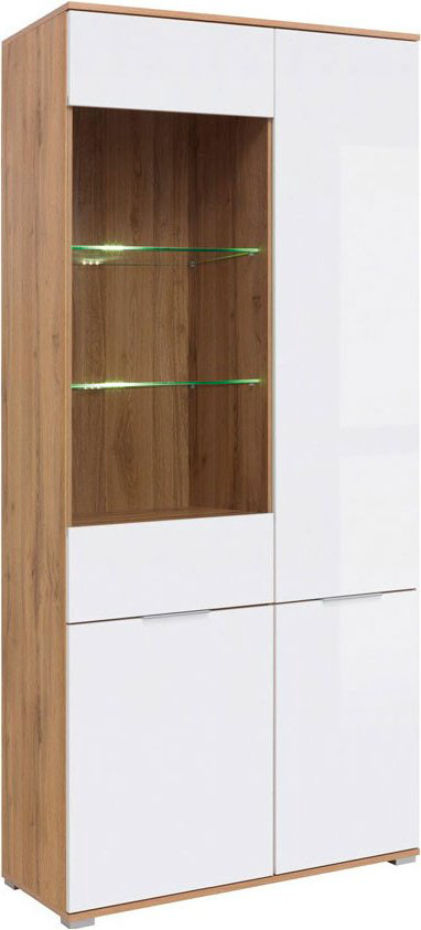 Шкаф-витрина Dominika напольный Злата 010 REG1W3D+подсв 195х90х41 см купить,NaN