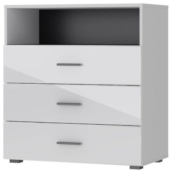 НК Мебель GLOSS комод КМ-3 72374524/Белый/Белый глянец, 80x45x86 см, белый