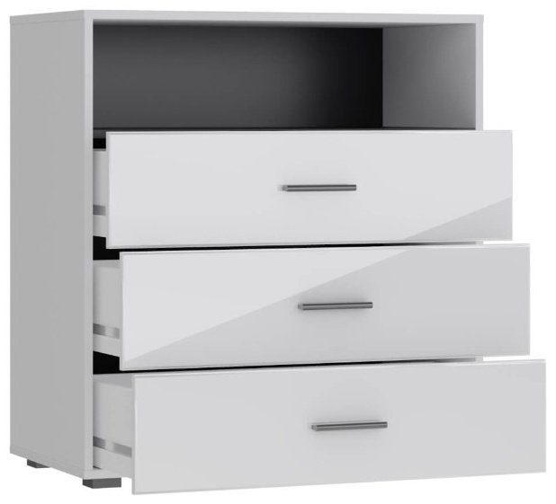 НК Мебель GLOSS комод КМ-3 72374524/Белый/Белый глянец, 80x45x86 см, белый купить,NaN