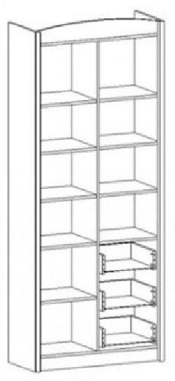 Шкаф-пенал Dominika Салерно 008 REG3D3S/гербор, 87x220х39 см, белый купить,NaN