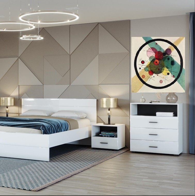 НК Мебель GLOSS комод КМ-3 72374524/Белый/Белый глянец, 80x45x86 см, белый купить,0