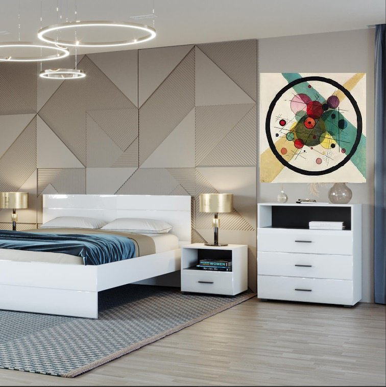 НК Мебель GLOSS комод КМ-3 72374524/Белый/Белый глянец, 80x45x86 см, белый купить,NaN