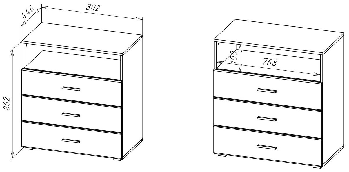 НК Мебель GLOSS комод КМ-3 72374524/Белый/Белый глянец, 80x45x86 см, белый купить,NaN