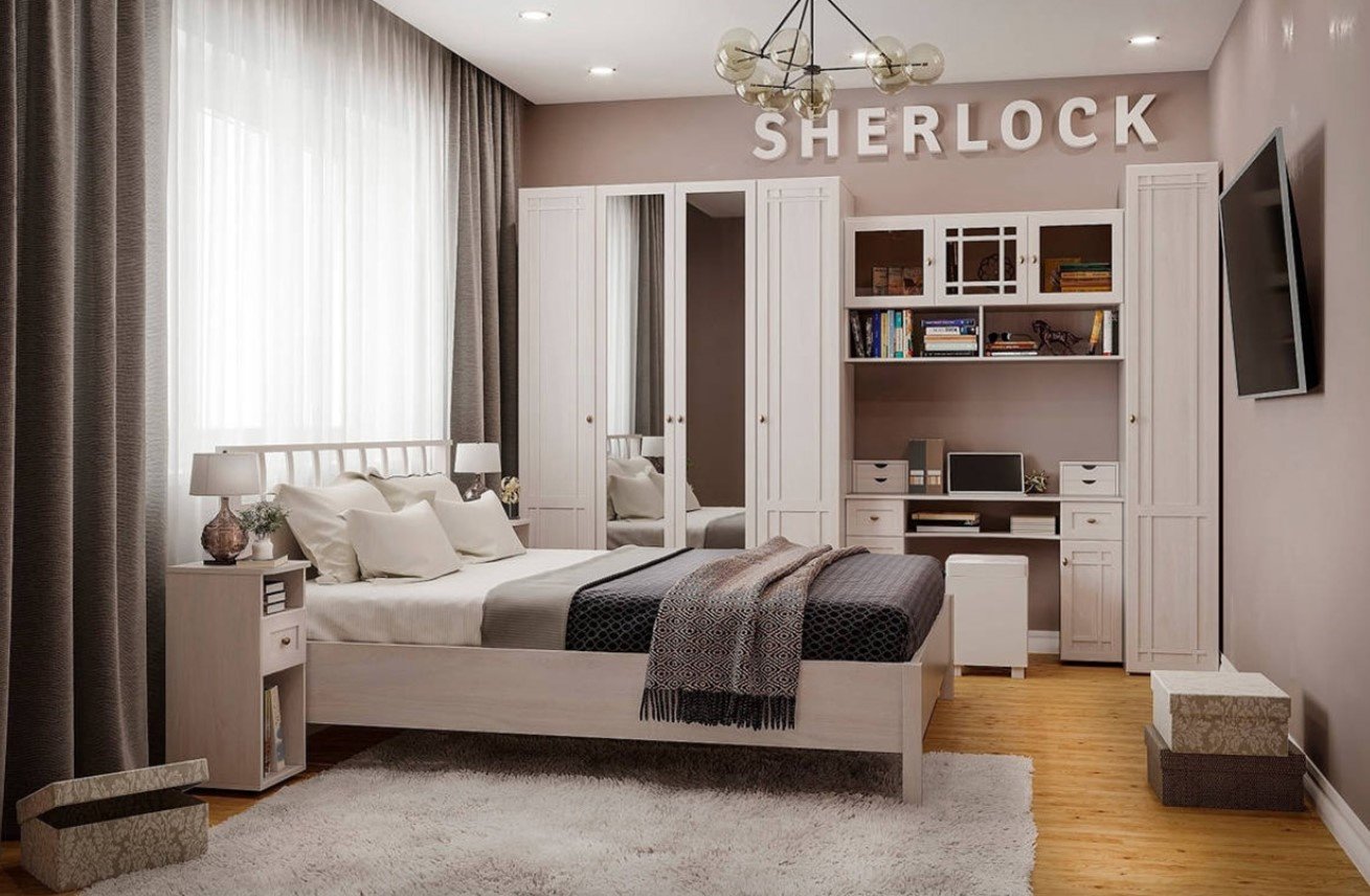 Пенал Глазов SHERLOCK 611, 40x230х58 см, белый купить,NaN