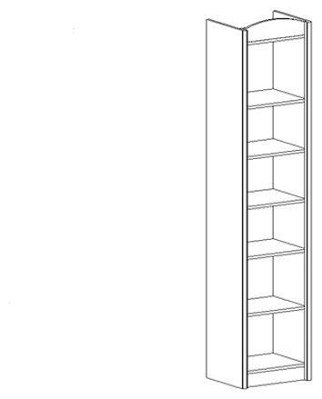Шкаф-пенал Dominika Салерно REG1DL/P/гербор, 47x220х39 см, белый купить,NaN