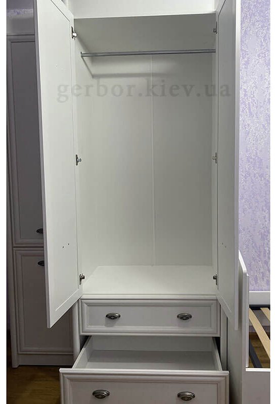 Распашной шкаф Dominika Салерно SZF2D2S, 87x220х58 см, белый купить,NaN
