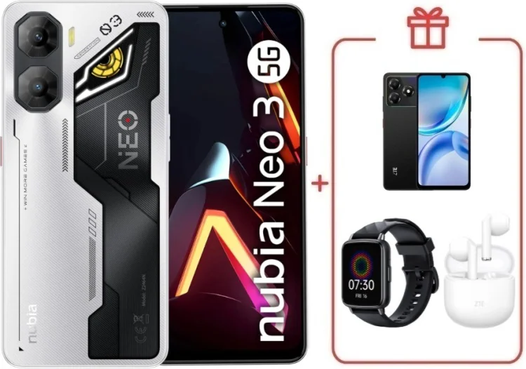 Смартфон ZTE Nubia Neo 3 5G 8/256GB серебристый + подарок  купить,NaN