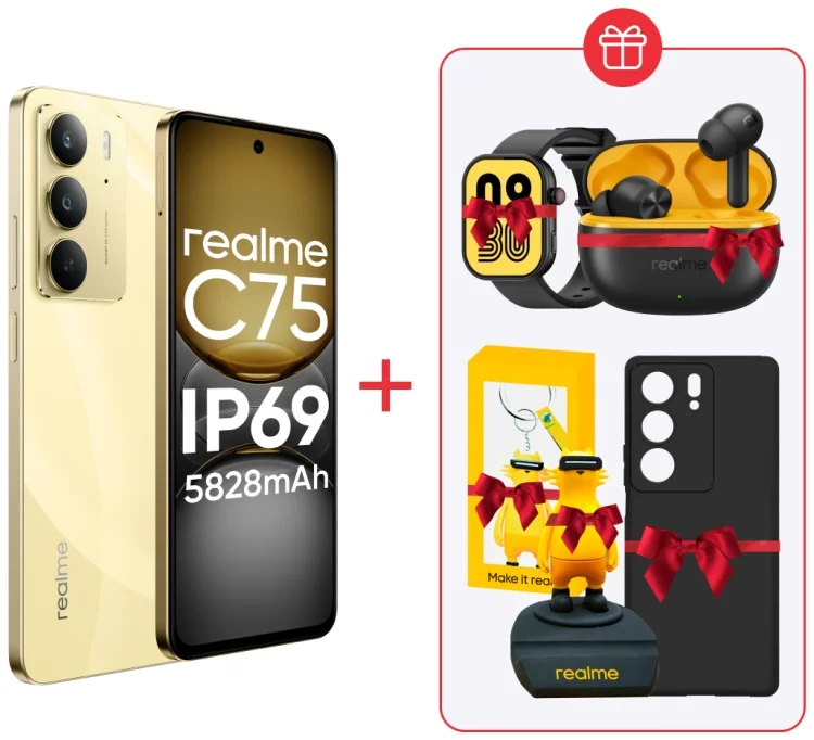 Смартфон Realme C75 4G 8/128GB Gold + подарок купить,NaN