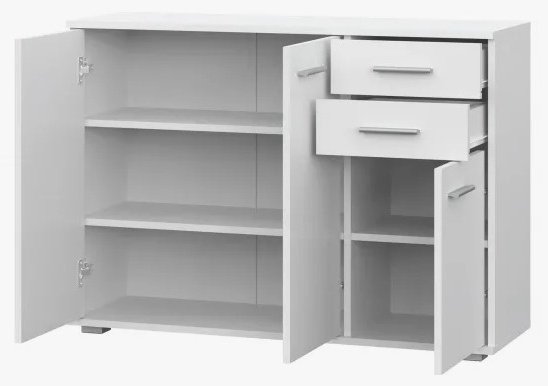 НК Мебель FUN комод КД-3 , 103.4x34x74 см, белый купить,NaN