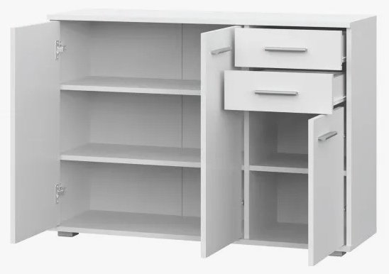 НК Мебель FUN комод КД-3 , 103.4x34x74 см, белый купить,NaN