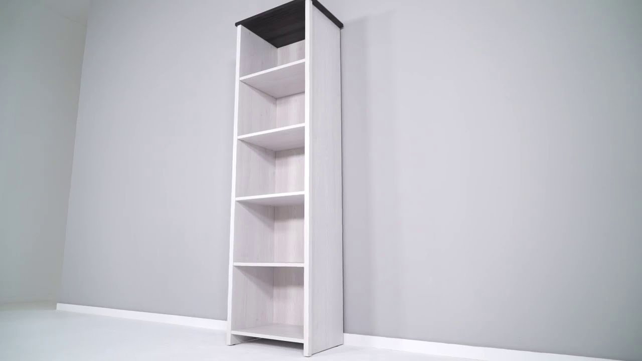 Стеллаж напольный Гербор Порто, 59x40x200 см, белый, серый купить,0