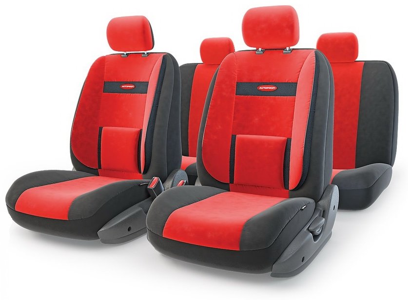 AUTOPROFI чехлы универсальные Comfort COM-1105 BK/RD черный-красный