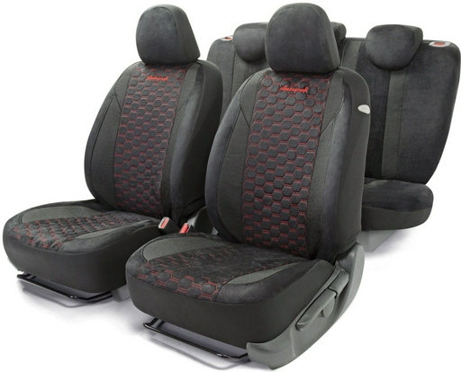 AUTOPROFI чехлы универсальные Alcantara ALC-1505 BK/RD черный, красный
