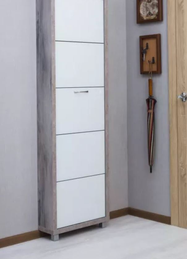 Обувница Айрон Люкс 55x19x174см серый купить,NaN