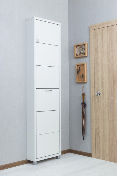 Тумба для обуви Айрон Люкс Твикс 55x19x207см белый купить,NaN