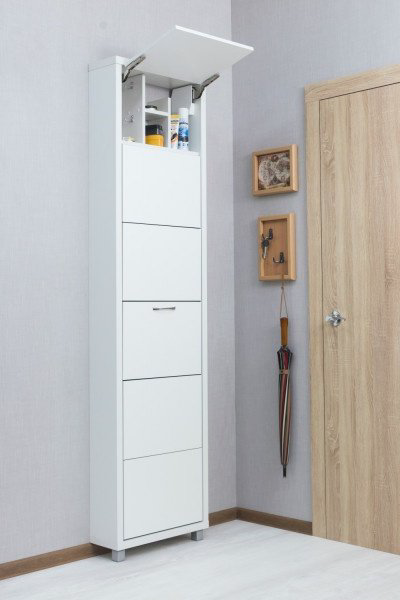Тумба для обуви Айрон Люкс Твикс 55x19x207см белый купить,NaN