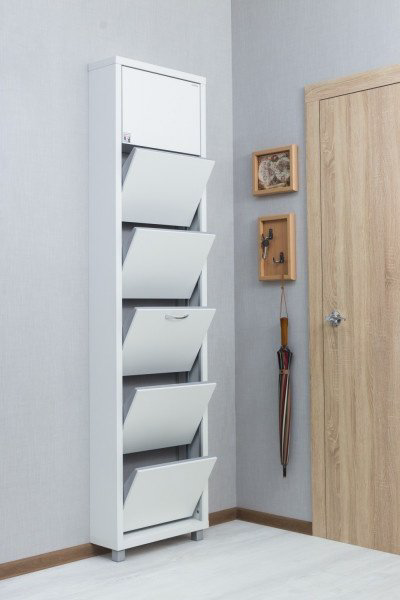 Тумба для обуви Айрон Люкс Твикс 55x19x207см белый купить,NaN