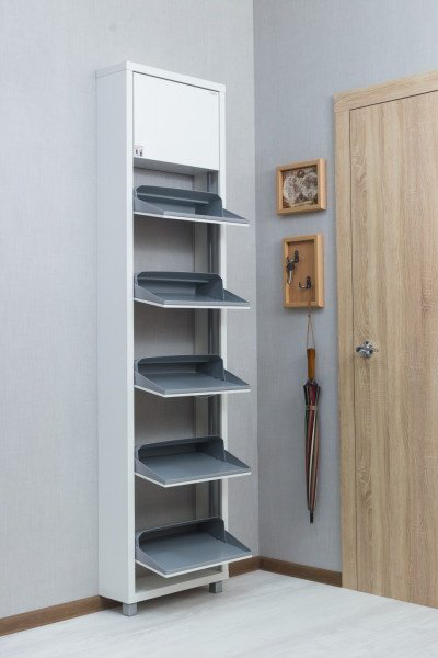 Тумба для обуви Айрон Люкс Твикс 55x19x207см белый купить,NaN