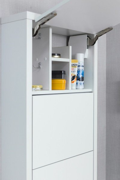 Тумба для обуви Айрон Люкс Твикс 55x19x207см белый купить,NaN