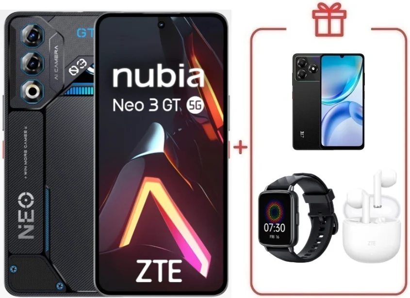 Смартфон ZTE Nubia Neo 3 GT 5G 8/256GB черный + подарок  купить,NaN