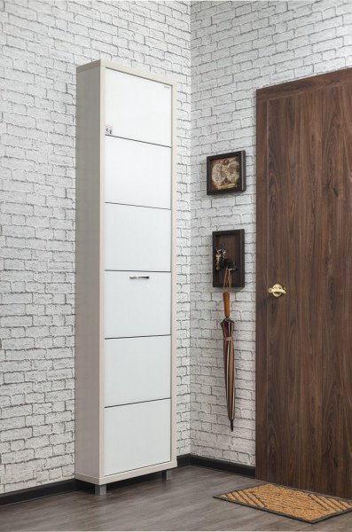 Обувница Айрон Люкс Твикс 55x19x207см белый  купить,NaN