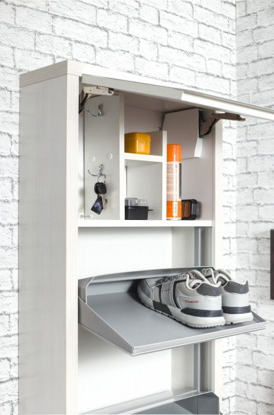 Обувница Айрон Люкс Твикс 55x19x207см белый  купить,NaN