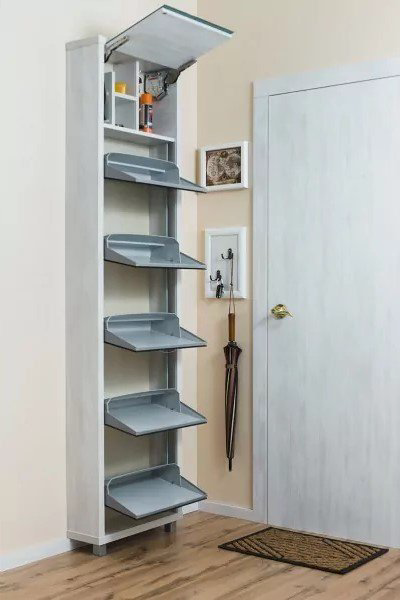 Обувница Айрон Люкс Твикс 55x19x207см белый  купить,NaN