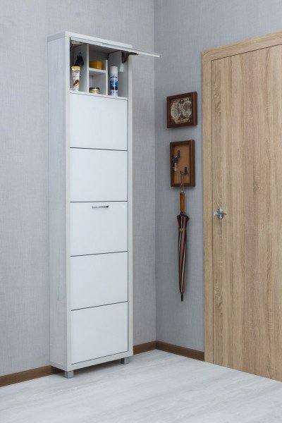 Обувница Айрон Люкс Твикс 55x19x207см белый  купить,NaN
