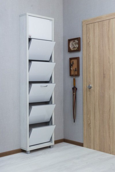 Обувница Айрон Люкс Твикс 55x19x207см белый  купить,NaN