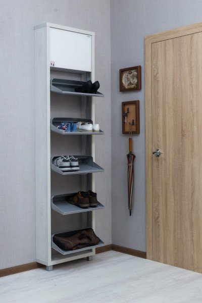 Обувница Айрон Люкс Твикс 55x19x207см белый  купить,NaN