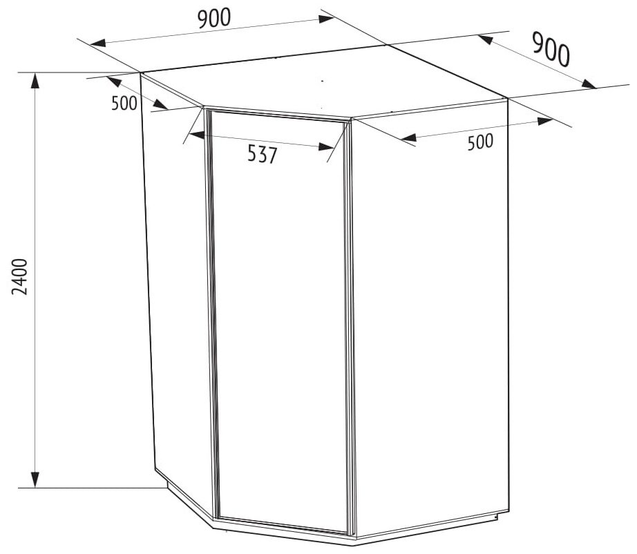 Шкаф угловой Мебель Азии Экспрес-1 240, 90x240х90 см, коричневый купить,NaN