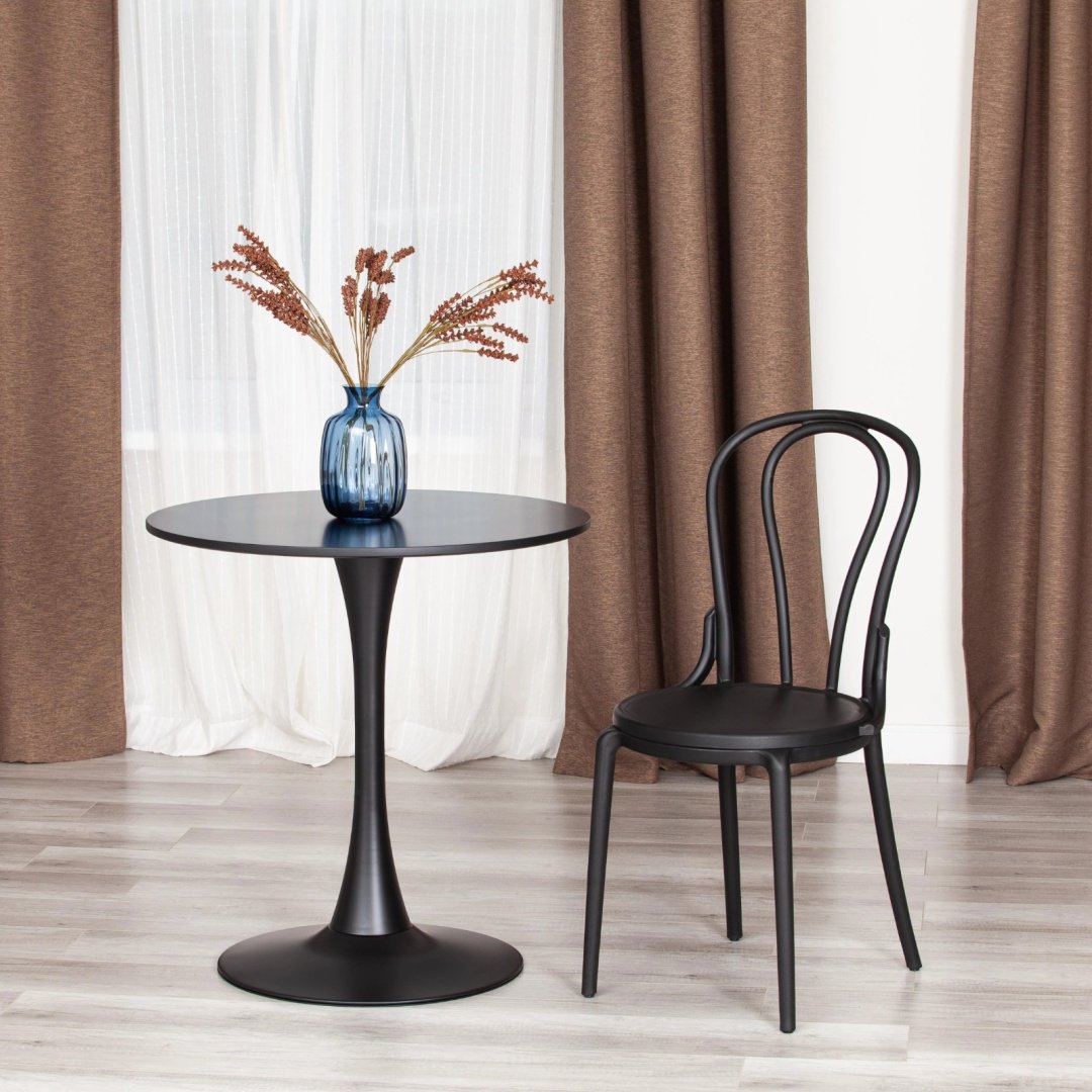 Обеденный стол Tetchair Tulip, 70х70x75 см, МДФ, черный купить,NaN