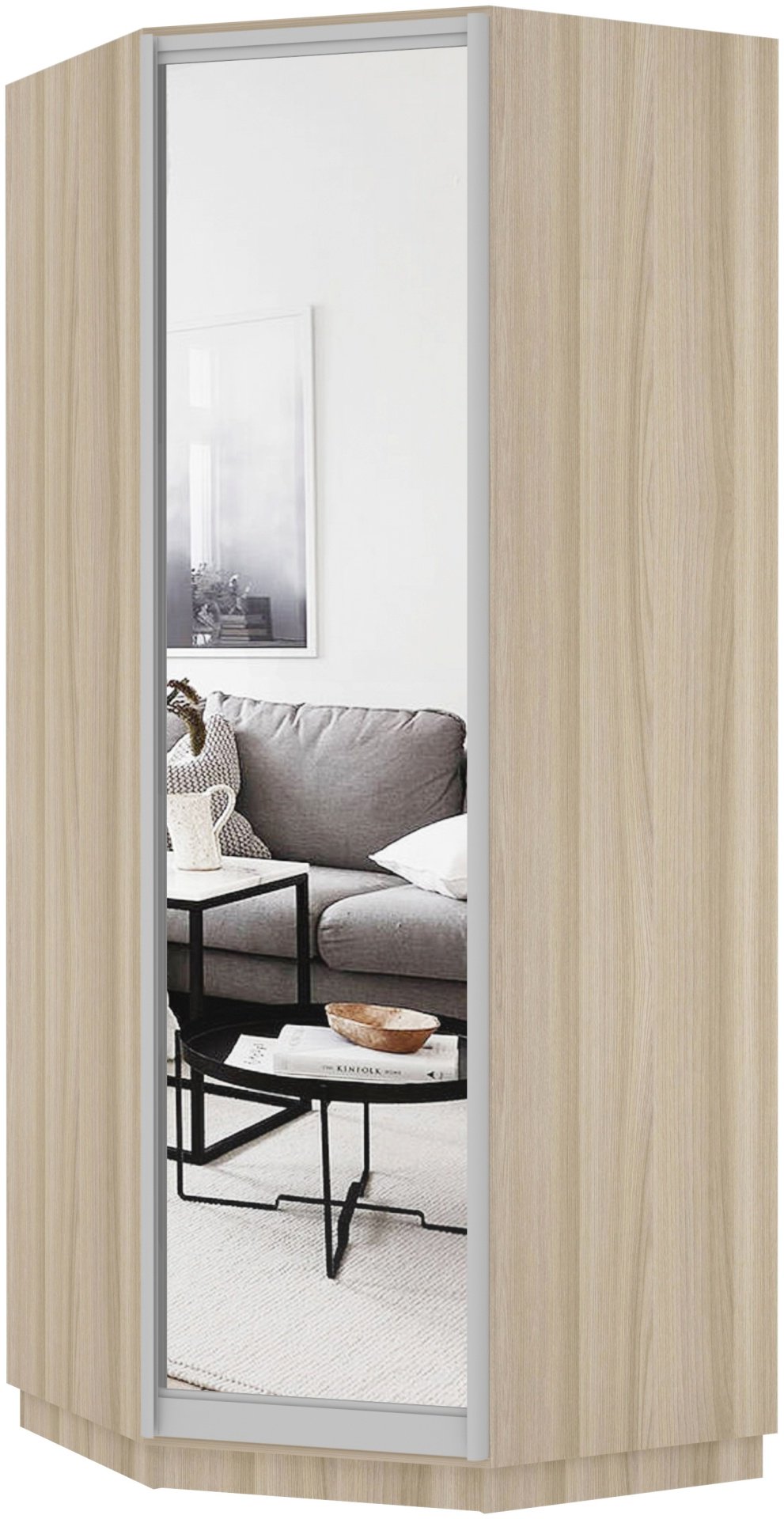 Шкаф угловой Мебель Азии Экспрес-1 240, 90x240х90 см, бежевый