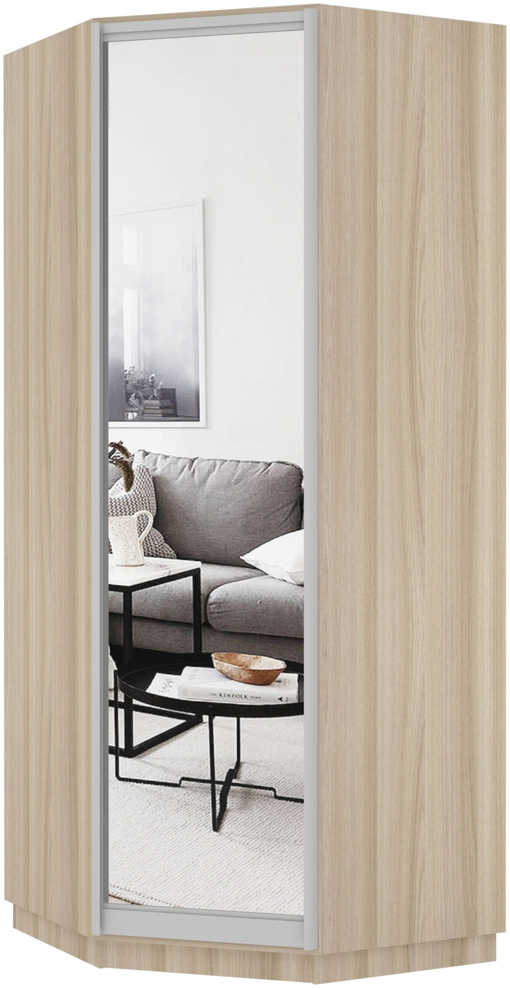 Шкаф угловой Мебель Азии Экспрес-1 220, 90x220х90 см, бежевый купить,NaN