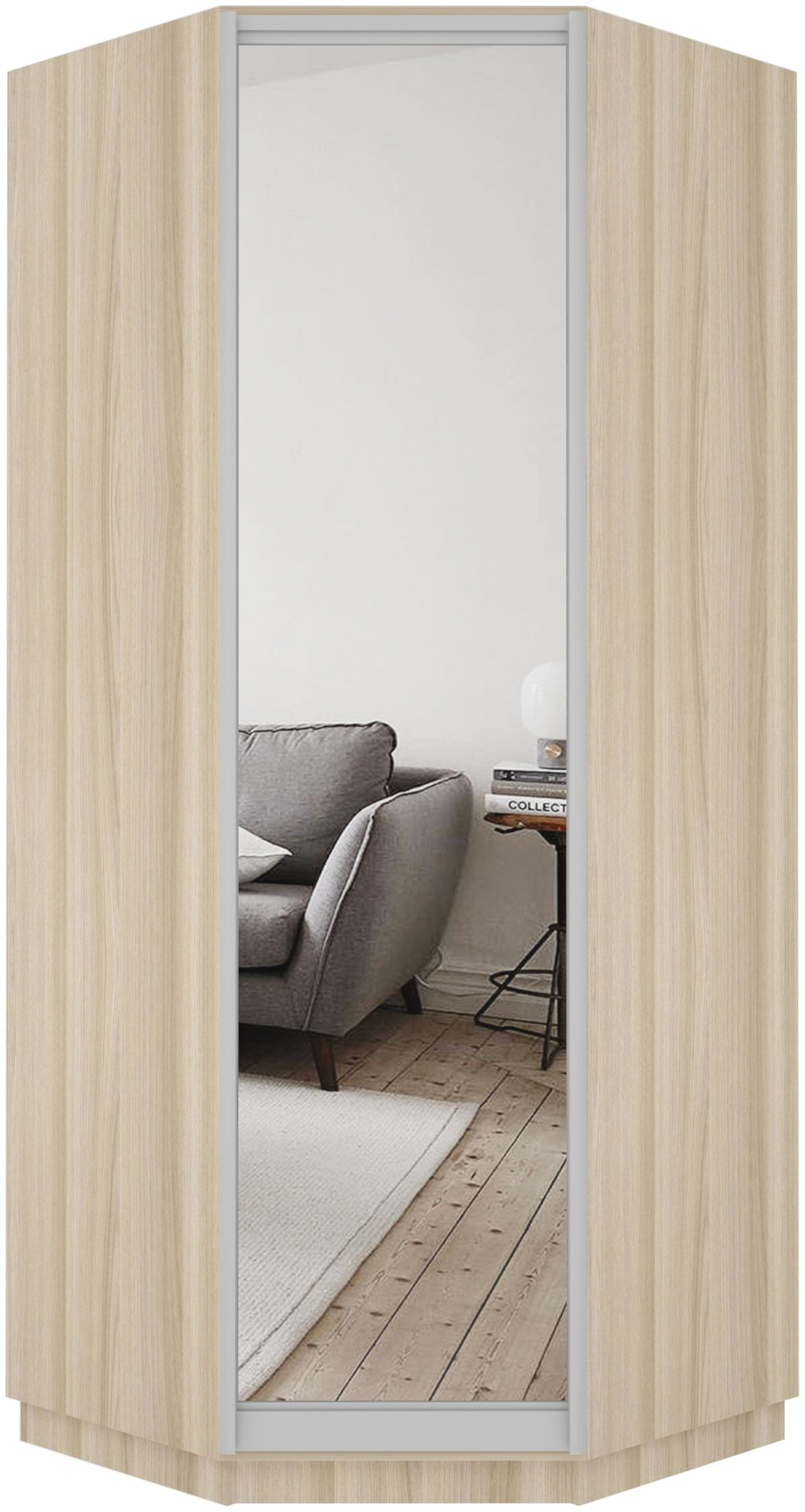 Шкаф угловой Мебель Азии Экспрес-1 220, 90x220х90 см, бежевый купить,NaN