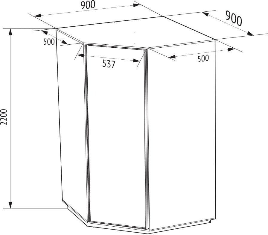 Шкаф угловой Мебель Азии Экспресс 1, 90x220х90 см, серый - ForteMarket Шкаф угловой Мебель Азии Экспресс 1, 90x220х90 см, серый купить,0